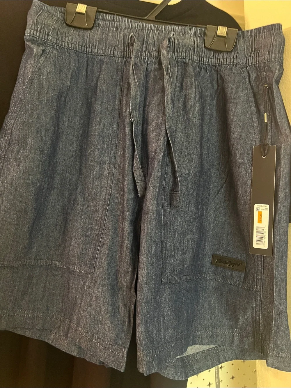 Karl Lagerfeld Men’s Elastic Drawstring Shorts in Indigo
